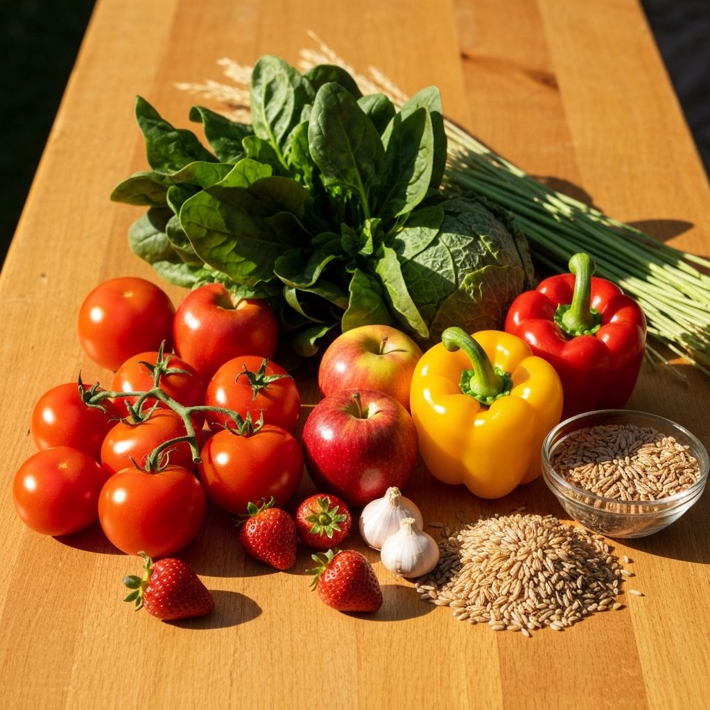 Healthy fresh foods and ingredients